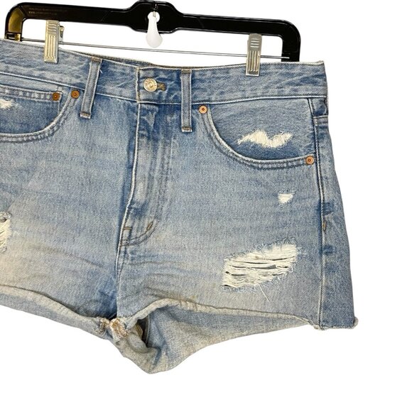 Madewell Relaxed Denim Shorts in Renfield Wash: Destructed Edition Size 27 - Picture 3 of 10